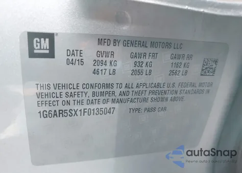 2015 Cadillac Cts Luxury from USA, damaged, VIN 1G6AR5SX1F0135047